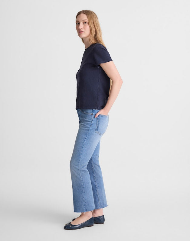 The Flare Crop Jean in Super Stretch Denim COASTAL BLUE WASH