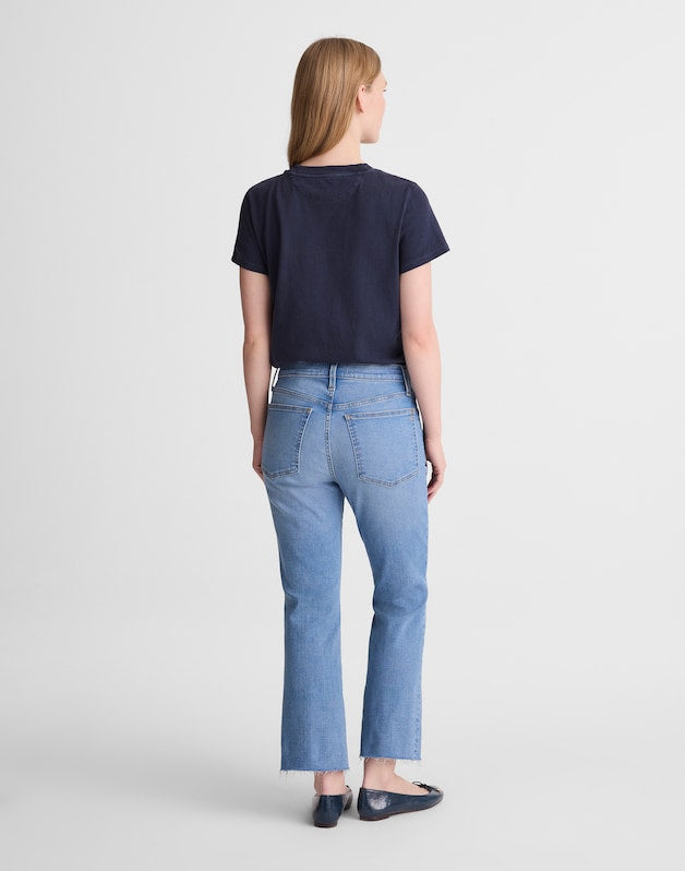 The Short Flare Crop Jean in Super Stretch Denim COASTAL BLUE WASH