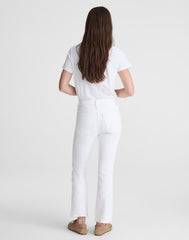The Flare Crop Jean in Super Stretch Denim TILE WHITE