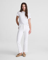 The Flare Crop Jean in Super Stretch Denim TILE WHITE
