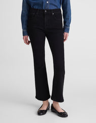 The Flare Crop Jean in Super Stretch Denim BLACK FROST