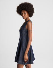 Airy Denim Circle Mini Dress in Rinse Wash RINSE WASH