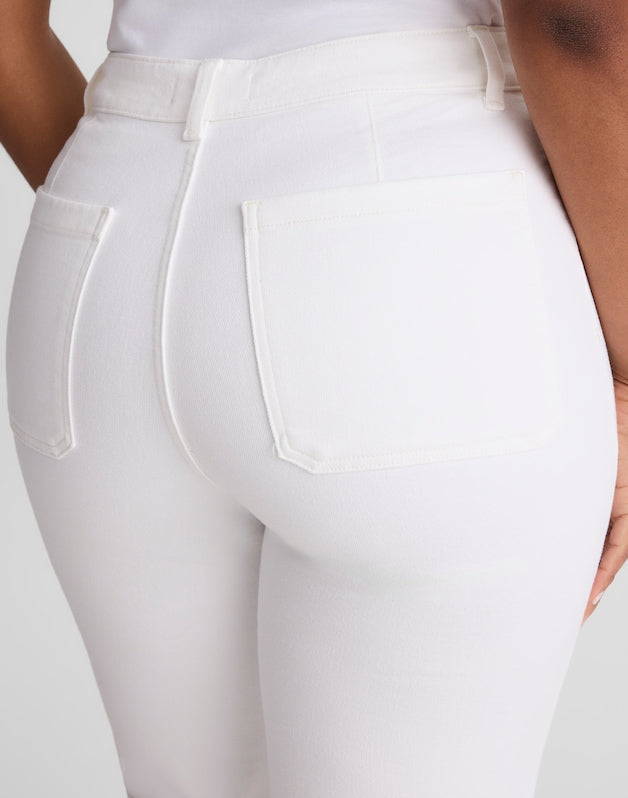 The Curvy Emmy Wide-Leg Jean in Super Stretch Denim TILE WHITE