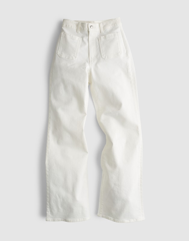The Curvy Emmy Wide-Leg Jean in Super Stretch Denim TILE WHITE