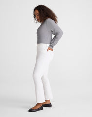 The Curvy Flare Crop Jean in Super Stretch Denim TILE WHITE