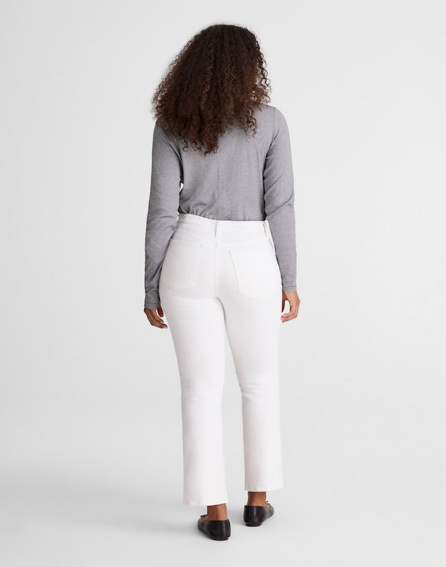 The Curvy Flare Crop Jean in Super Stretch Denim TILE WHITE