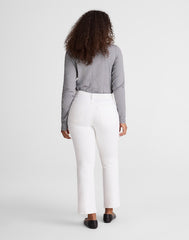 The Curvy Flare Crop Jean in Super Stretch Denim TILE WHITE