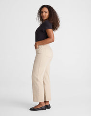 Curvy Pieced Barrel-Leg Jeans FADED KHAKI