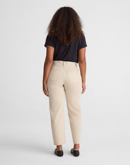 Curvy Pieced Barrel-Leg Jeans FADED KHAKI