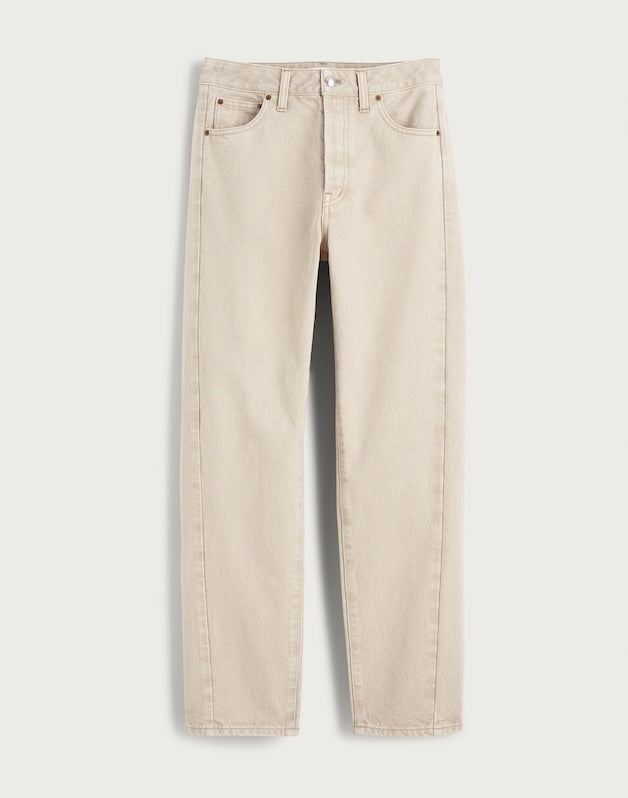 Curvy Pieced Barrel-Leg Jeans FADED KHAKI