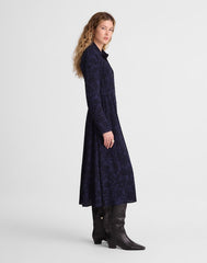Smocked Midi Shirtdress ALEXIS FLORAL NAVY