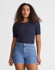 The Curvy Emmy Denim Short MIDVALE WASH