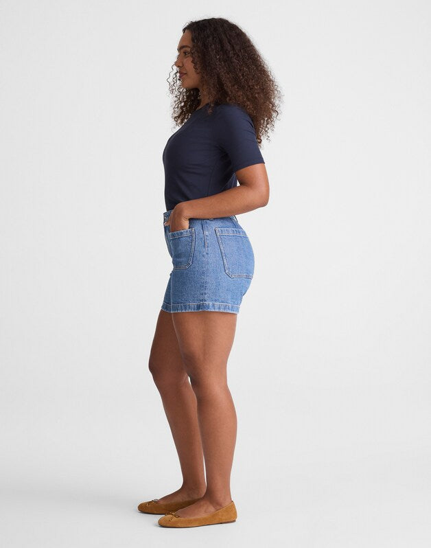 The Curvy Emmy Denim Short MIDVALE WASH