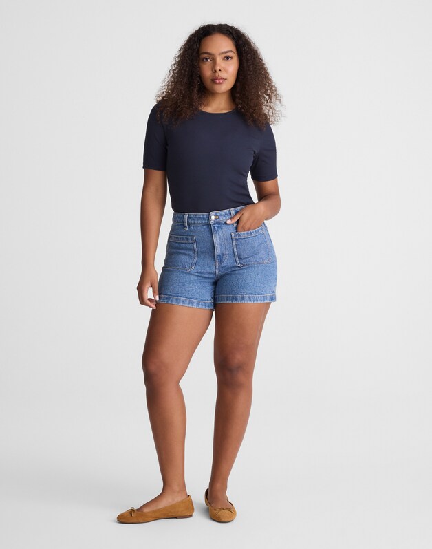 The Curvy Emmy Denim Short MIDVALE WASH