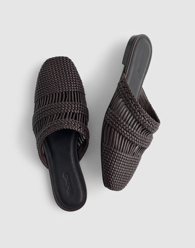 The Mylie Glove Mule in Woven Leather COFFEE BEAN