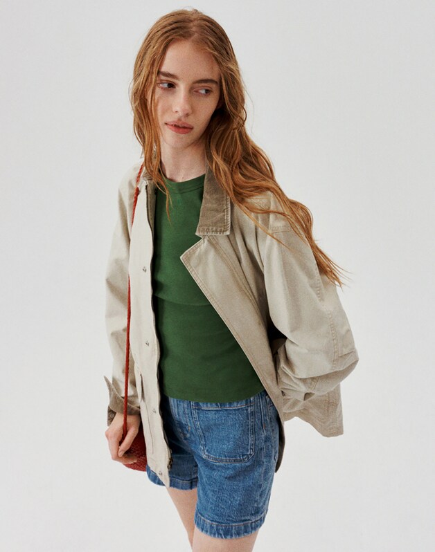 Field Jacket in Cotton Canvas SUNFADED SAGE