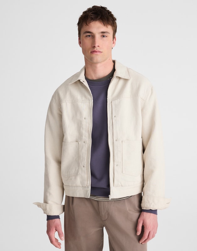 Denim Zip-Front Trucker Jacket HOLBROOK WASH