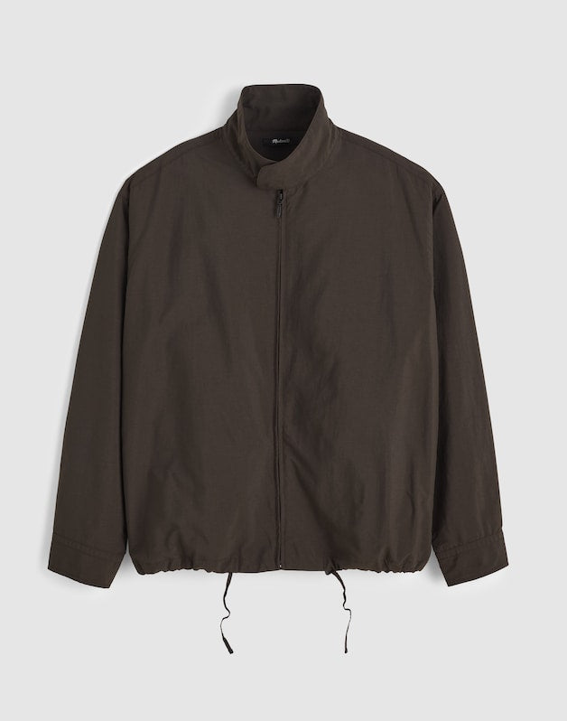 Harrington Jacket in Nylon DARK BROWN