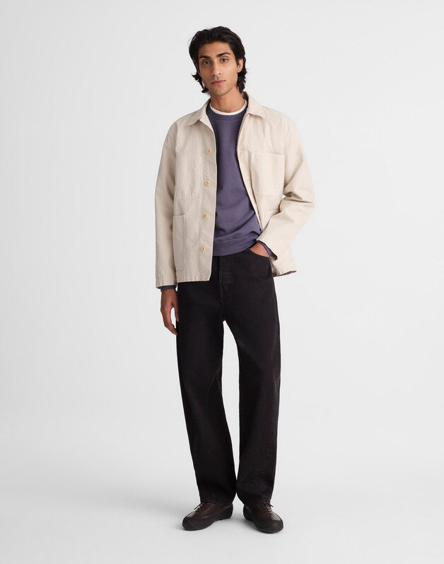 Chore Jacket in Reverse Sateen STONE