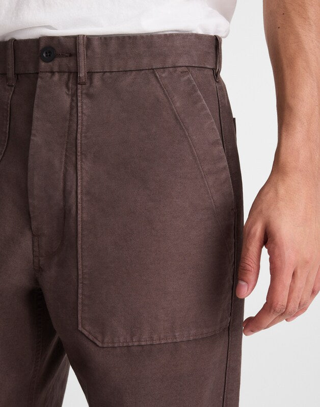 Fatigue Pants in Reverse Sateen DARK BROWN