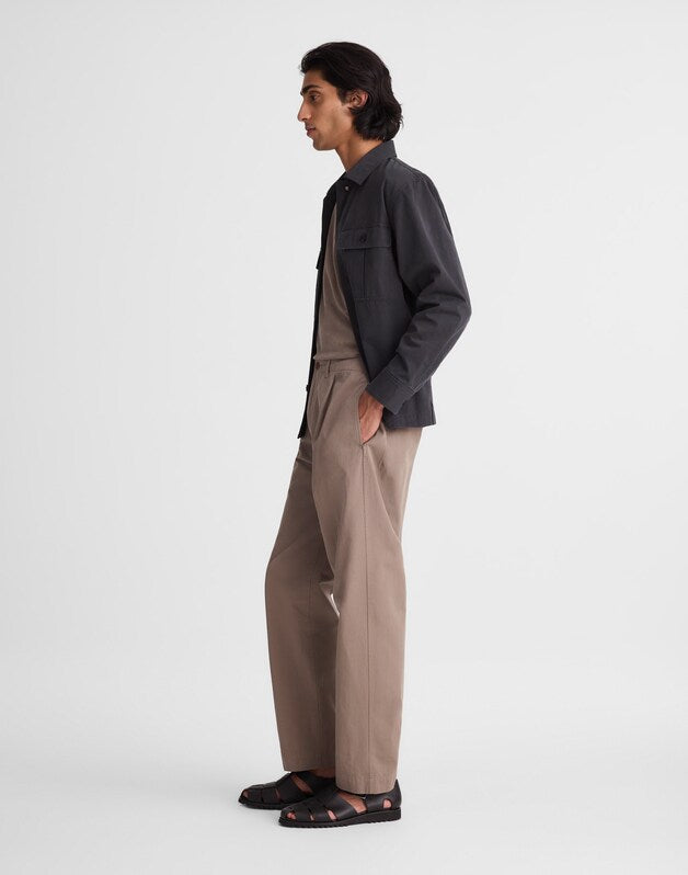 Pleated Chino Pants in Uniform Twill DARK DRIFTWOOD