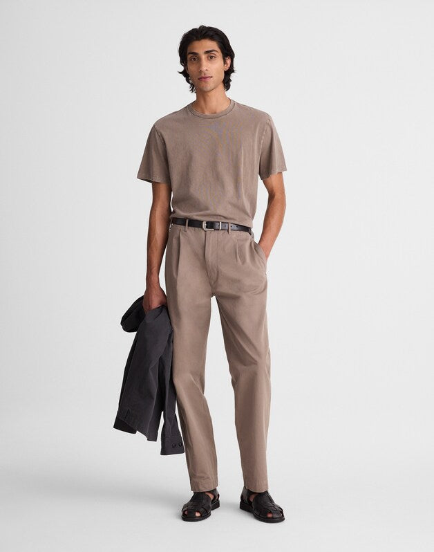 Pleated Chino Pants in Uniform Twill DARK DRIFTWOOD