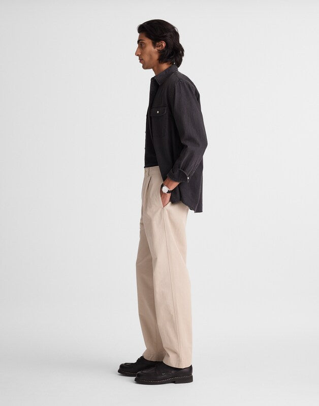 Pleated Chino Pants in Uniform Twill TOASTED CASHEW