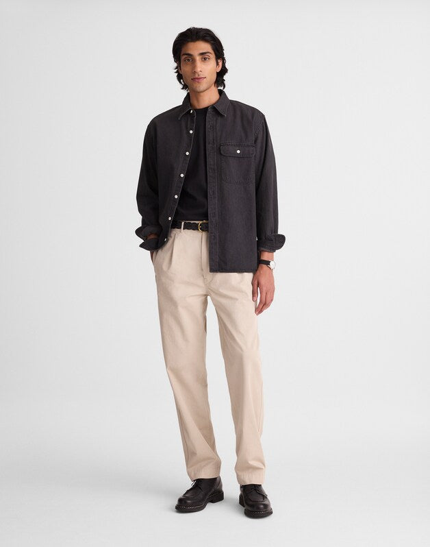 Pleated Chino Pants in Uniform Twill TOASTED CASHEW