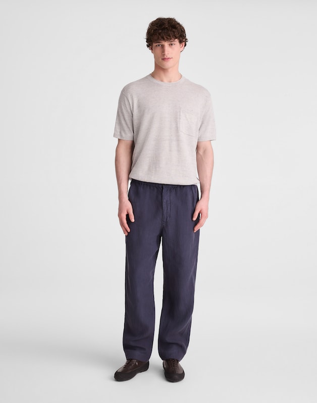 Pull-On Pant in Linen INK