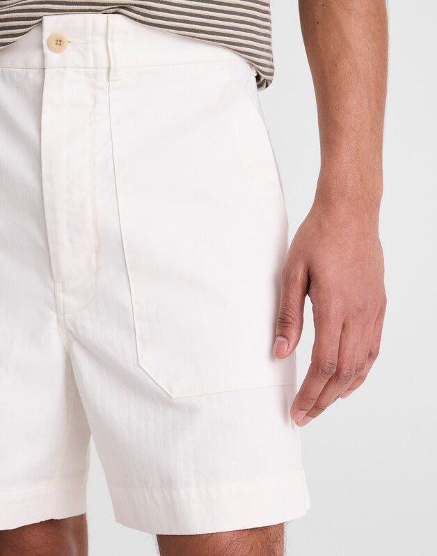 Fatigue Shorts in Herringbone Twill SOFT WHITE