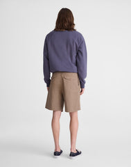 Double-Pleated Shorts in Herringbone Linen-Cotton Blend LIGHT MAUVE