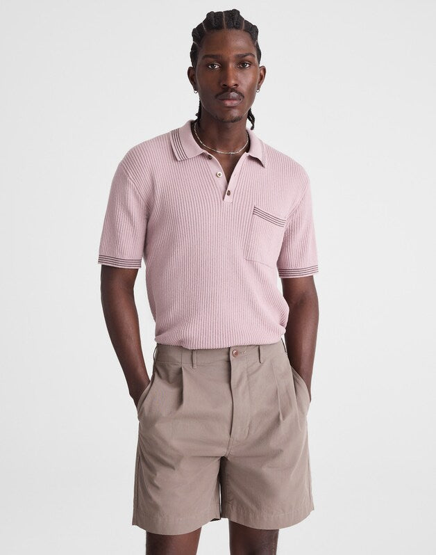 Pleated Chino Shorts in Uniform Twill DARK DRIFTWOOD
