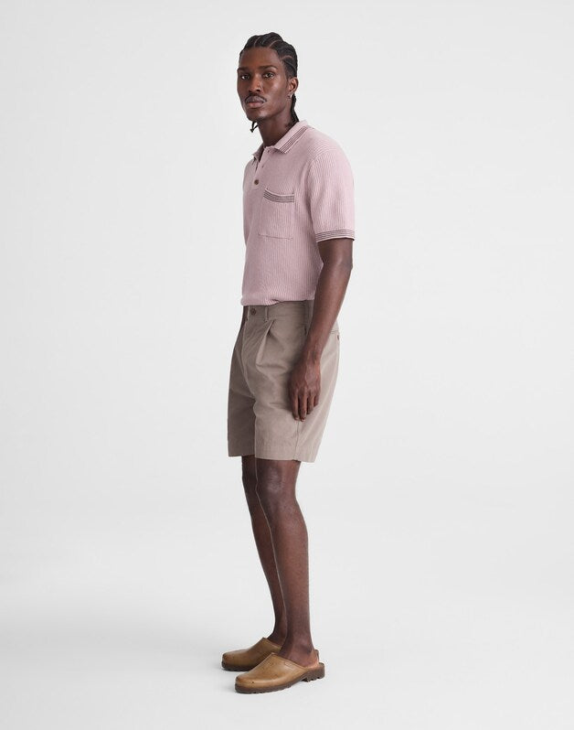 Pleated Chino Shorts in Uniform Twill DARK DRIFTWOOD