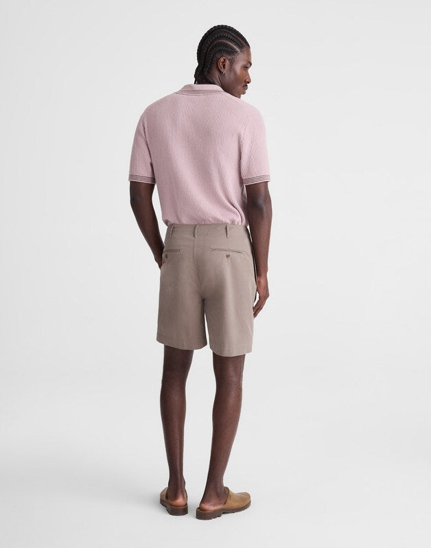 Pleated Chino Shorts in Uniform Twill DARK DRIFTWOOD