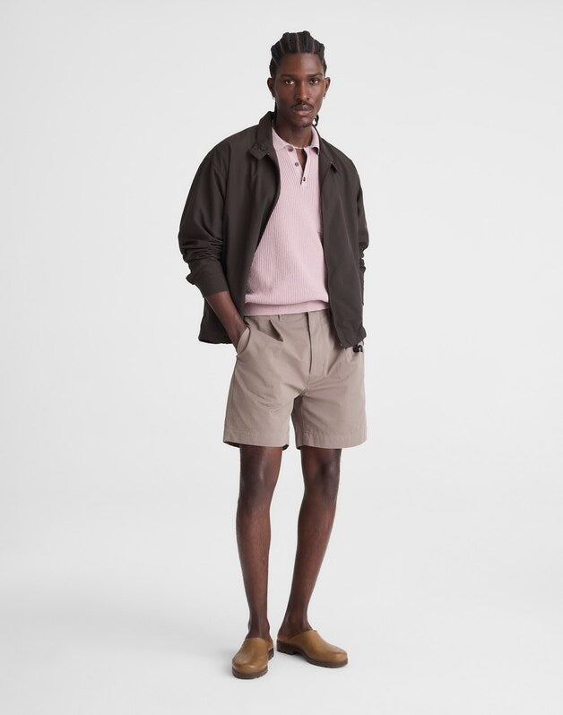 Pleated Chino Shorts in Uniform Twill DARK DRIFTWOOD