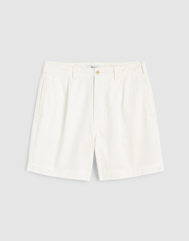 Pleated Chino Shorts in Uniform Twill SOFT WHITE