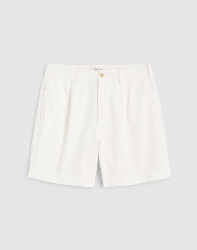 Pleated Chino Shorts in Uniform Twill SOFT WHITE