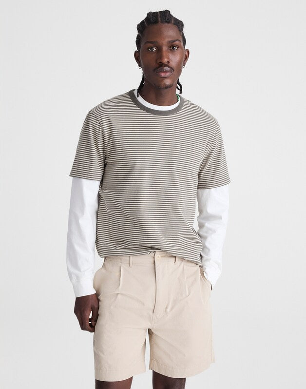 Pleated Chino Shorts in Uniform Twill TOASTED CASHEW