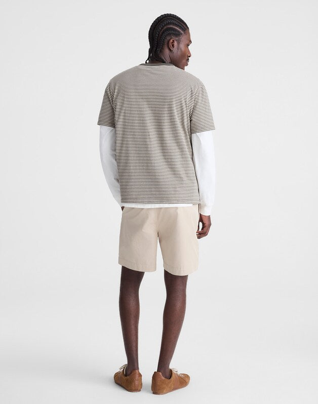 Pleated Chino Shorts in Uniform Twill TOASTED CASHEW