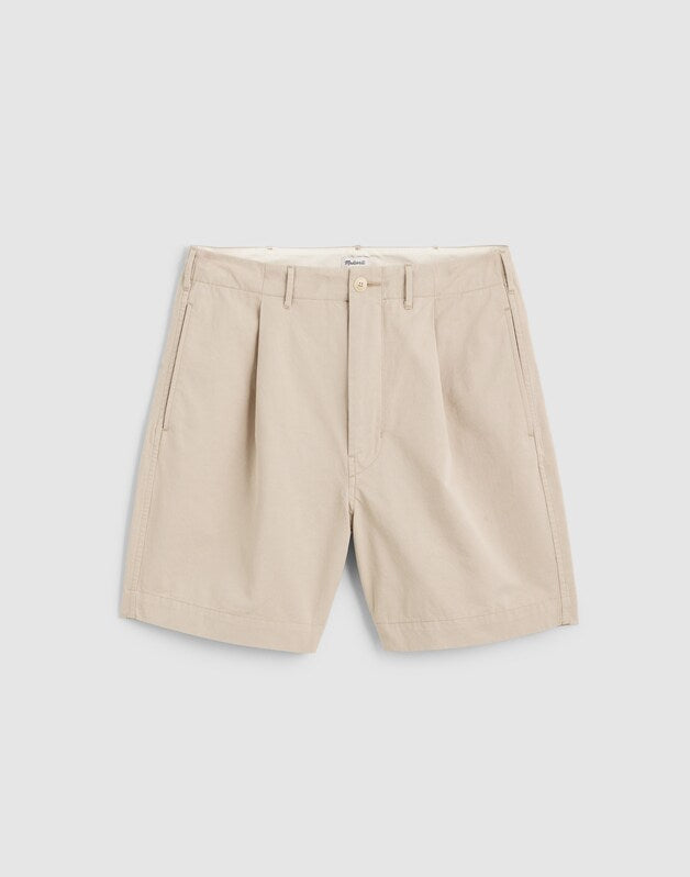 Pleated Chino Shorts in Uniform Twill TOASTED CASHEW
