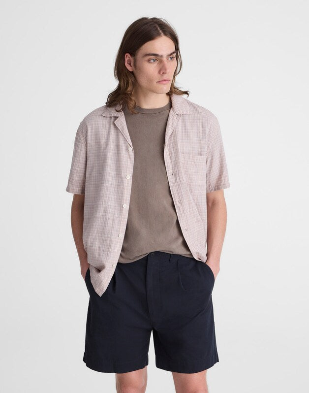 Pleated Chino Shorts in Uniform Twill NAVY