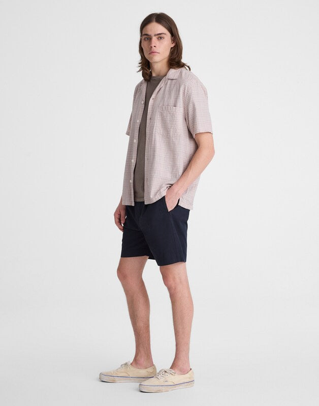 Pleated Chino Shorts in Uniform Twill NAVY