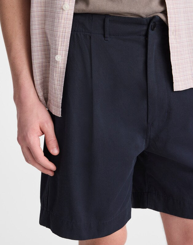 Pleated Chino Shorts in Uniform Twill NAVY