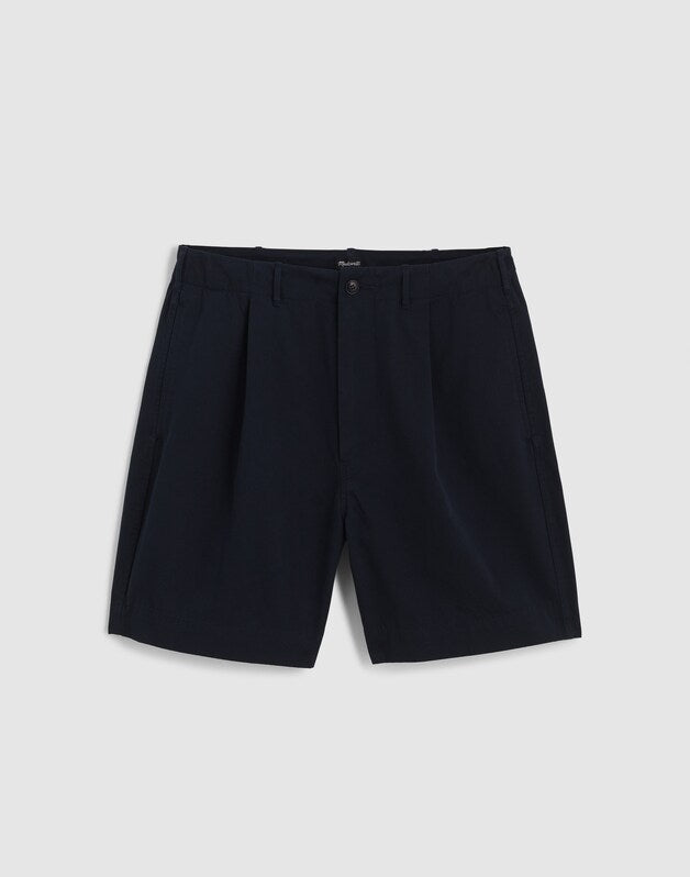 Pleated Chino Shorts in Uniform Twill NAVY