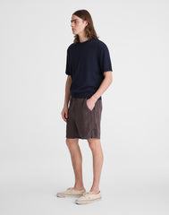 Pull-On Shorts in Linen CHOCOLATE