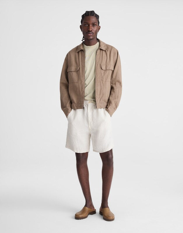 Pull-On Shorts in Linen BLEACHED