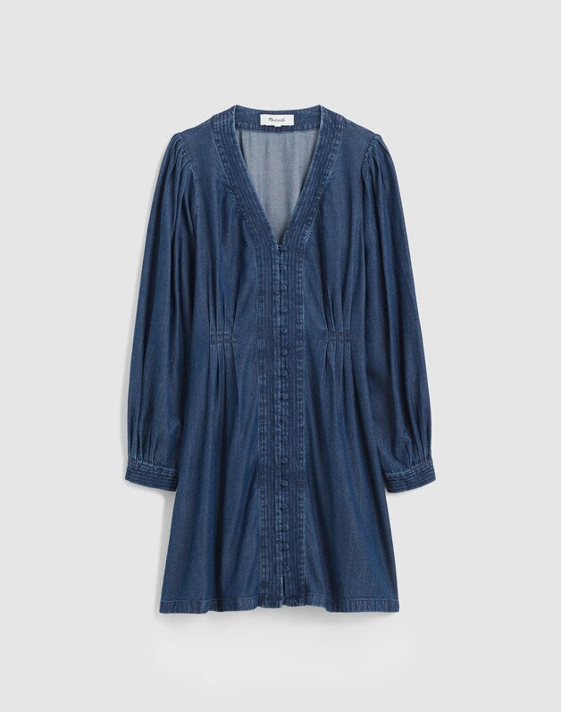 Denim Button-Front Mini Dress ANNANDALE WASH
