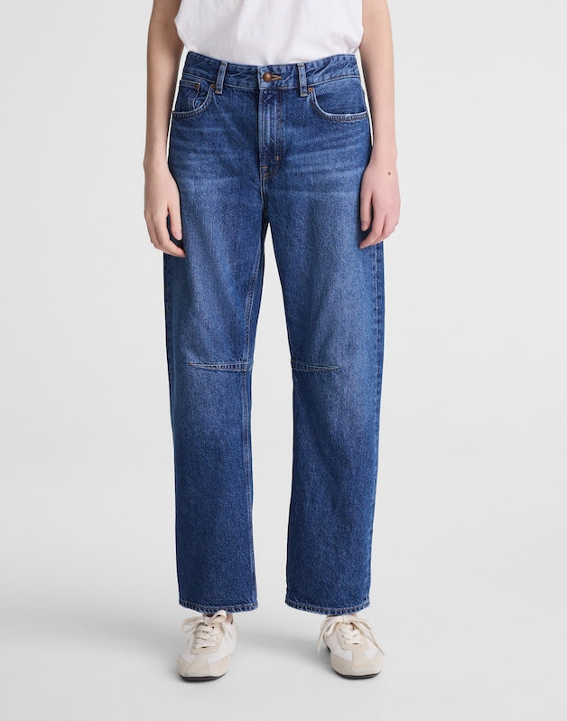 Circular Darted Barrel-Leg Jean HEIRLOOM WASH