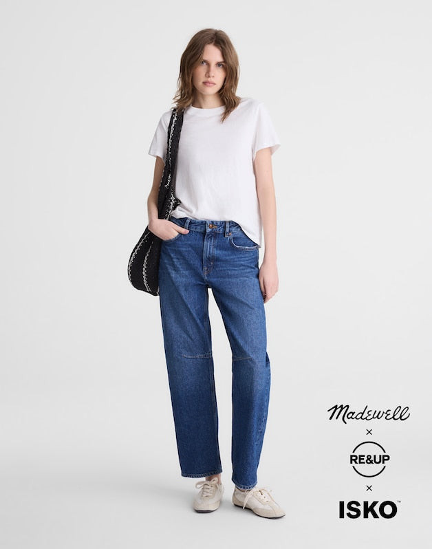 Circular Darted Barrel-Leg Jean HEIRLOOM WASH