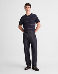 Denim Double-Pleated Trousers INDIGO